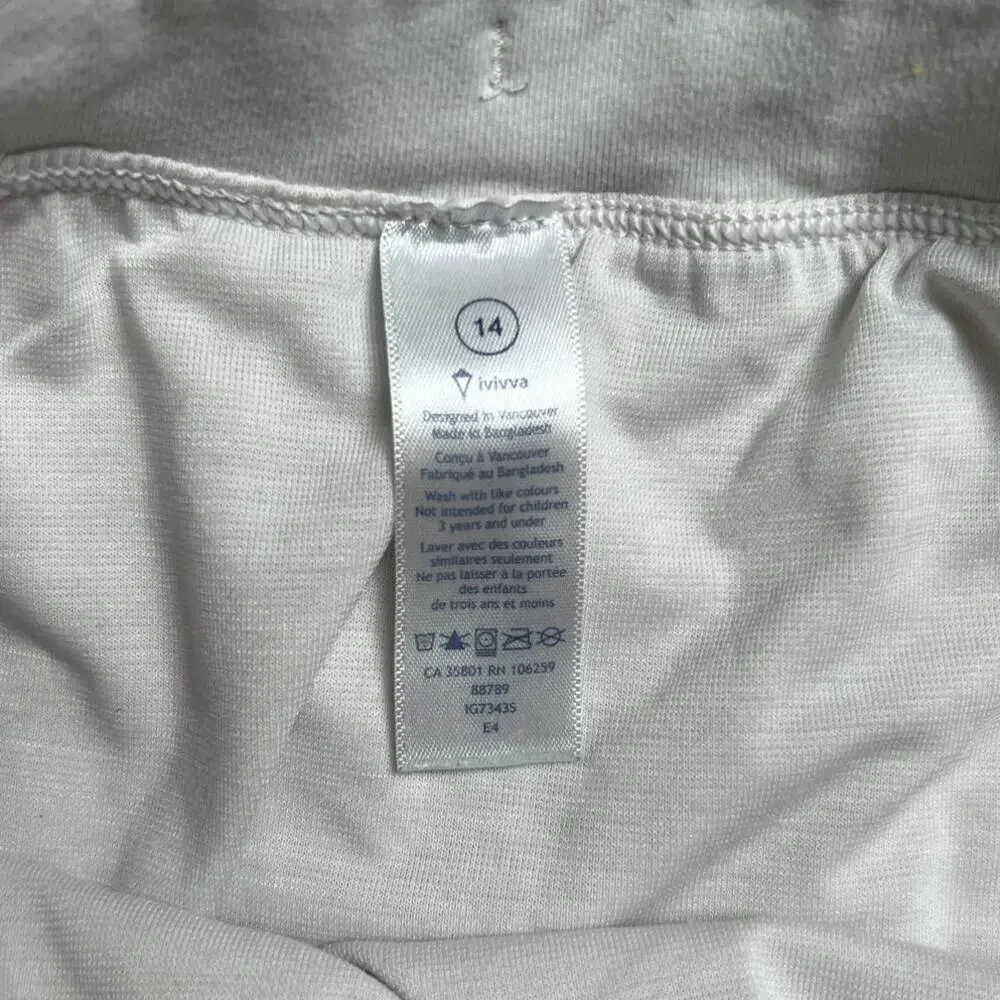Ivivva White Lace Trim Activewear Size 14